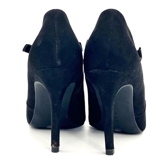 Kelly & Katie Black Chayse Almond Toe Side Cutout High Heels Womens 7M Zippered - Picture 14 of 16